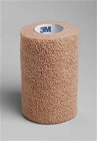 Coban Cohesive Bandage 4 Inch X 5 Yard Standard Compression Self-adherent Closure Tan NonSterile, 1584 – Sold by: Pack of One