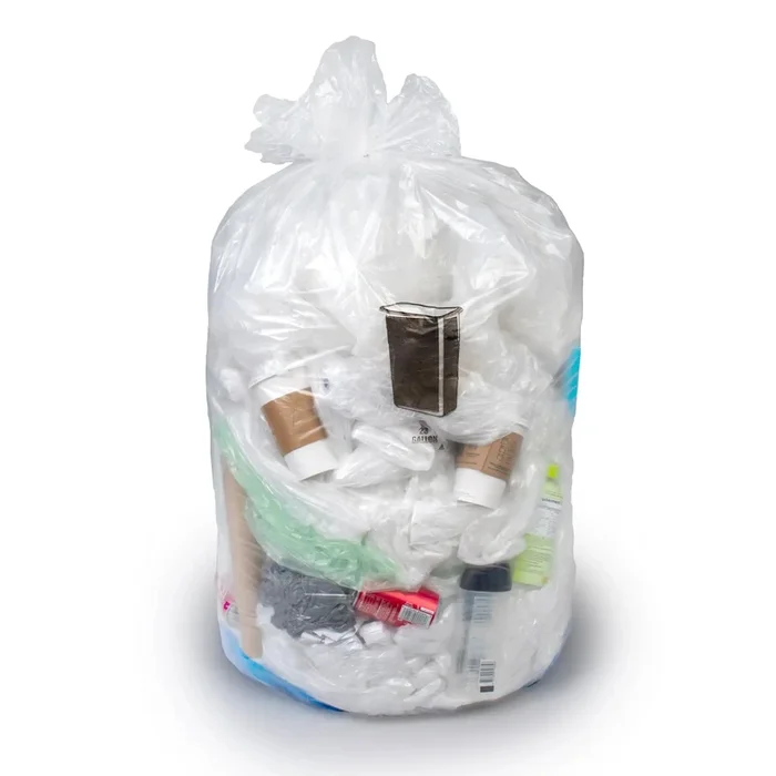 Colonial Bag Extra Heavy Duty Trash Bag, Clear, 60 gal.