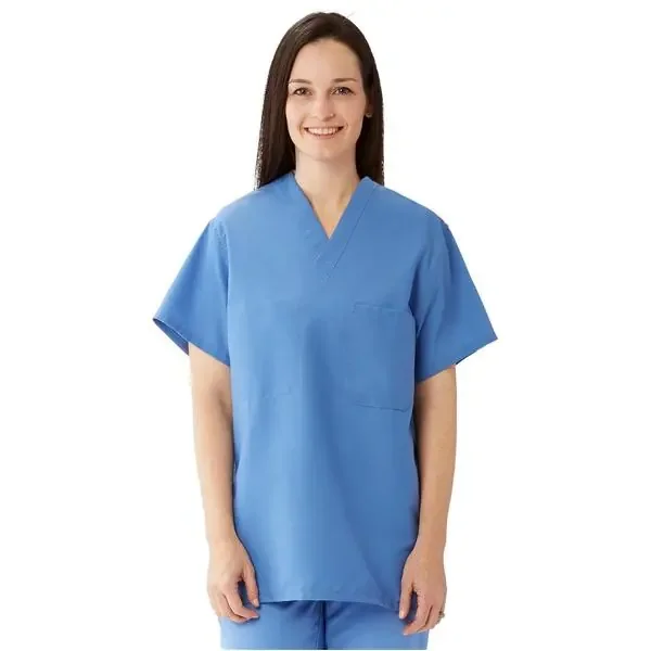 ComfortEase by Medline Shirt Scrub 910 Unisex X-Large Ceil Blue Ea – 910JTHXL-CM