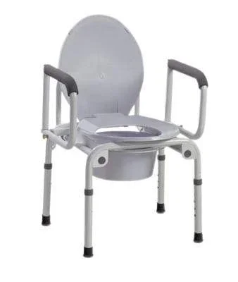Commode with drop arms, deluxe steel, 19-23″ height, 1 each