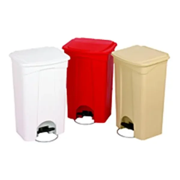 Continental Commercial Prod Can Trash Plastic 23Gal Step-On Pedal Lid Beige Rectangle Each – CCJ23BE