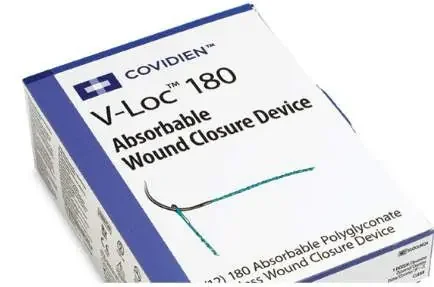 Covidien V-Loc 180 Wound Closure Device Suture with Needle Absorbable Uncoated Clear Suture Barbed Monofilament Polyglyconate Size 3-0 12 Inch Suture 1-Needle 19 mm Length 3/8 Circle Reverse Cutting Needle – VLOCL0014