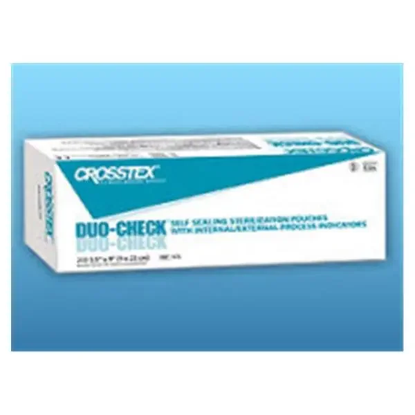 Crosstex International Pouch Sterilization Duo Check 5.25 In X 10 In Blue Tint Latex Free 200/Bx, 10 Bx/Ca – SCM