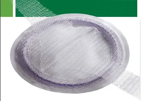 Davol Ventralex ST Ventral Hernia Repair Mesh Partially Absorbable Polypropylene Monofilament / Hydrogel / PGA 1-7/10 Inch Diameter Small Circle with Strap Style – 5950007