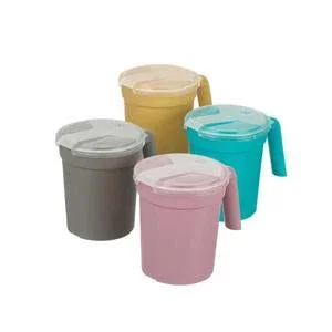 Deluxe Water Pitcher with Straw Port and Translucent Lid 28 oz