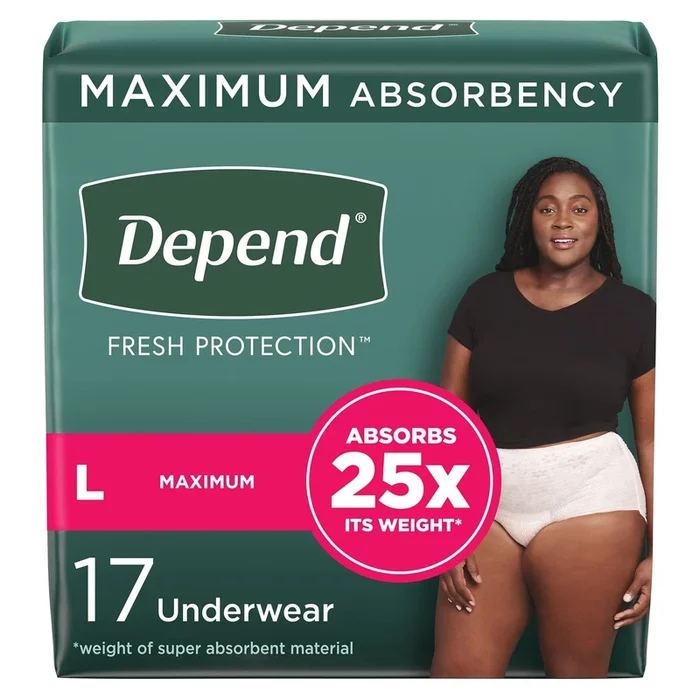 Depend® Fresh Protection™ Womens Maximum Absorbency Underwear, Large, 17 ct.