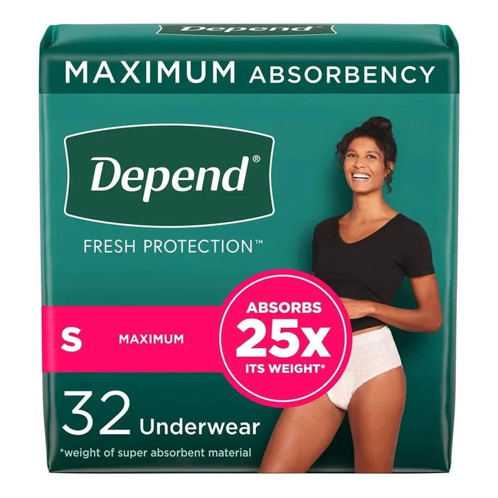 Depend® Fresh Protection™ Womens Maximum Absorbency Underwear, Small, 32 ct.