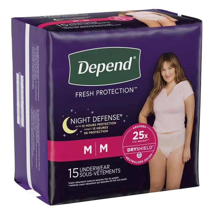 Depend® Night Defense® Absorbent Underwear, Medium
