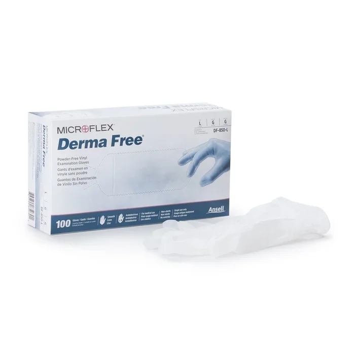 Derma Free™ Exam Glove, Large, Clear