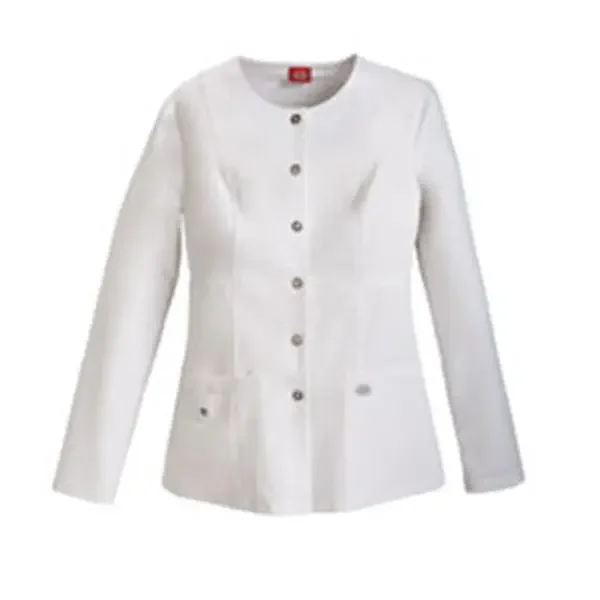 Dickies Jacket Warm-Up 75% Polyester / 21% Rayon / 4% Spandex Womens White Sm 3Pkt Ea – 82310-DWHZ-S