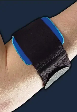 DJO PneuGel Tennis Elbow Strap One Size Fits Most Hook and Loop Closure With Air/Gel Pack Left or Right Arm 9 – 20 Inch Forearm Circumference – 300