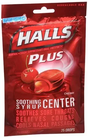 DOT Foods – Kraft Foods Inc Halls Plus Cold and Cough Relief 7.5 mg Strength Lozenge 25 per Bag – 31254662920