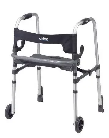 Drive Medical Clever-Lite LS Dual Release Folding Walker Fixed Height Aluminum Frame 300 lbs. Weight Capacity 29-1/2 to 39 Inch Height – 10233