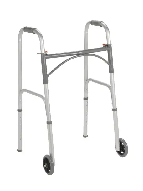 Drive Medical Folding Junior Walker, Two Button with 5″ Wheels