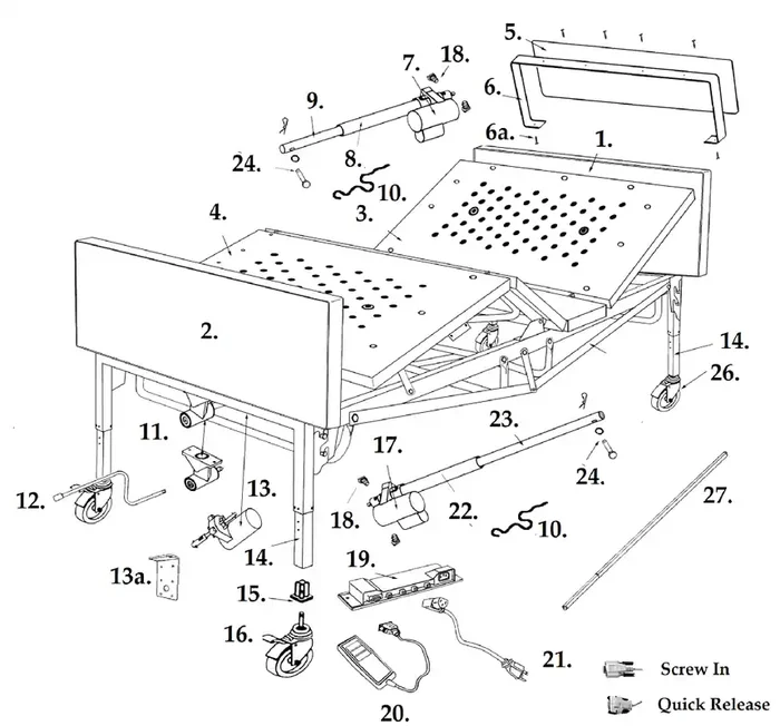 Drive Medical Foot Frame 42 Inch 15300 Bariatric Bed – 15306