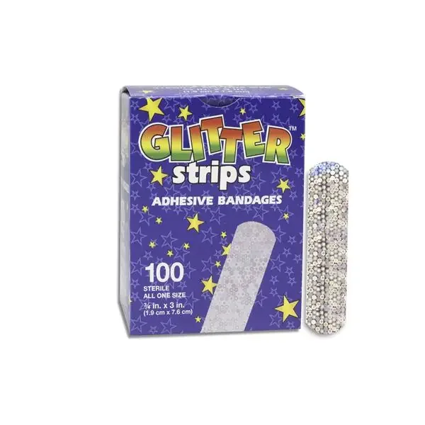 Dukal Corporation Bandage Adhesive Coating 1 Size Glitter Stars And Stripes 100/Bx, 12 Bx/Ca – GLIAST100