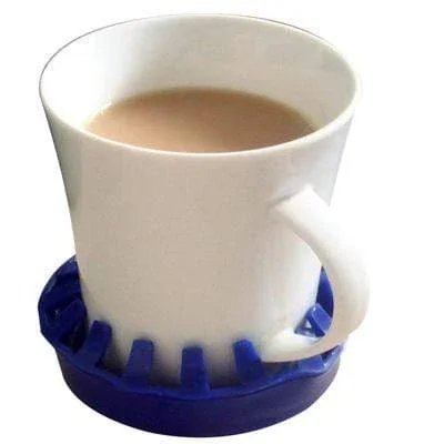 Dycem non-slip molded cup/can/glass holder (3-1/2″ diameter), blue