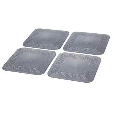 Dycem non-slip square coasters, set of 4, silver