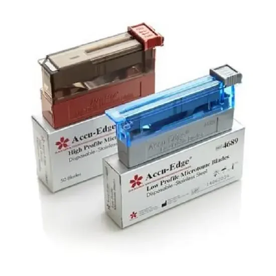 Dynamic Diagnostics Accu-Edge Microtome Blade Low Profile, PTFE Coated Stainless Steel, Ultra Sharp Edge, 8 mm Height, Disposable – 4689