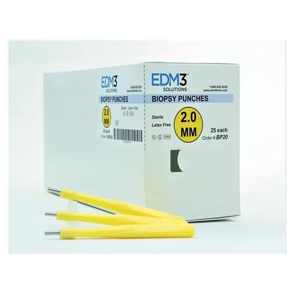 EDML, Biopsy Punch Biopunch 2Mm Sure Grip Handle Stainless Steel Blade Disp Strl 25/Bx – BP20