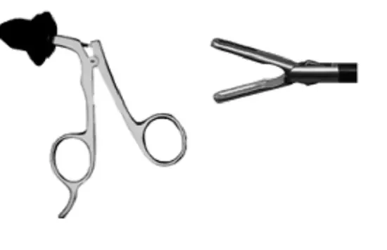 Elmed 5mm Dissectors and Graspers Hunter Debakey, Fenestrated, 16mm – 16mm Tip – Uninsulated Handles