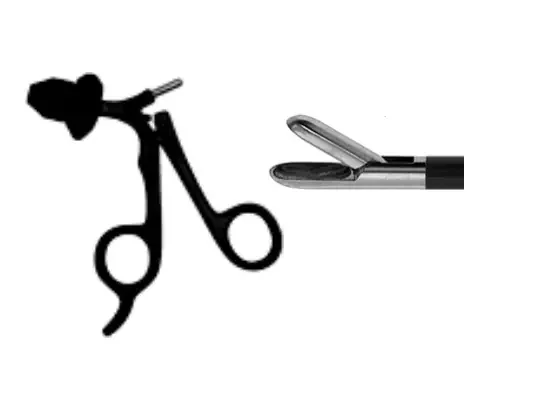 Elmed 5mm Scissors and Biopsy Forceps Biopsy Spoon Forceps Short Single Action – 10mm Tip – Insulated Handles