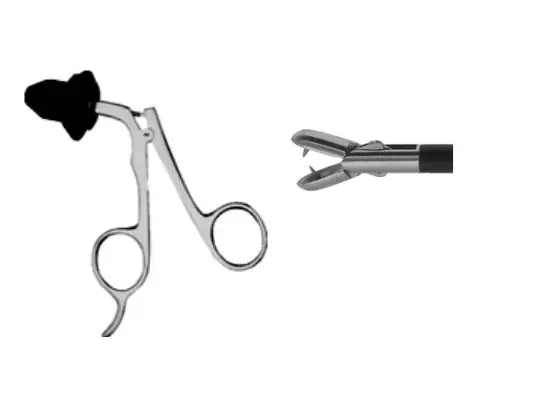Elmed 5mm Scissors and Biopsy Forceps Biopsy Spoon Forceps, with Tooth (Semm-Type), Double Action – 10mm Tip – Non-Insulated Handles