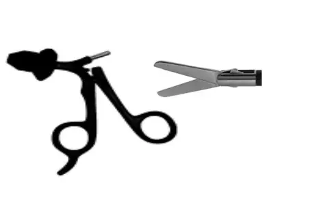 Elmed 5mm Scissors and Biopsy Forceps Metzenbaum Scissors Straight Long Blade, 20mm Tip – Insulated Handles