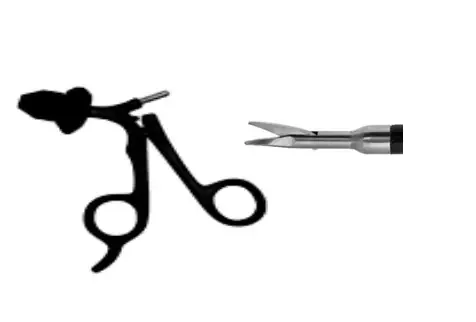 Elmed 5mm Scissors and Biopsy Forceps Micro Tip Scissors Curved, Single-Action, 5mm Tip – Insulated Handles