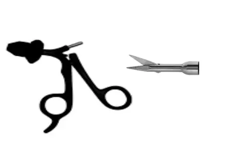Elmed 5mm Scissors and Biopsy Forceps Micro Tip Scissors Straight Single-Action, 5mm Tip – Insulated Handles