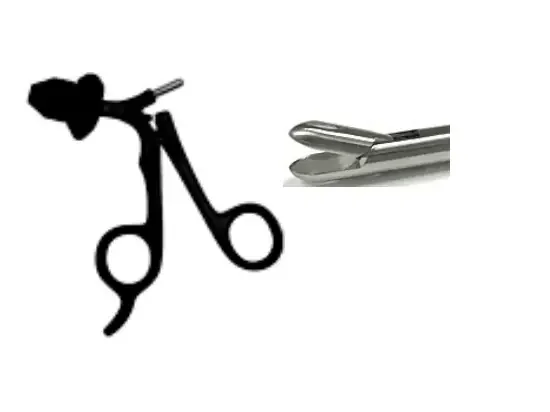 Elmed 5mm Scissors and Biopsy Forceps Pointed Biopsy Spoon Forceps Single Action – 10mm Tip – Insulated Handles