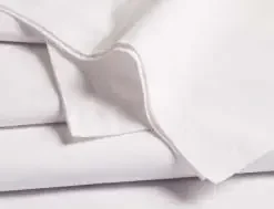 Encompass Textiles Performance Bed Sheet Draw 54 X 72 Inch White / Blue Hem Cotton 55% / Polyester 45% Reusable – 50626-572