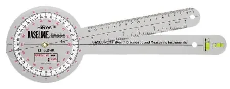 Fabrication Enterprises Baseline Goniometer 12 Inch Arms, 360° Head has an Integrated Absolute+Axis Degree at the End of One Arm 0.25 X 5 X 14 Inch – 12-1025HR