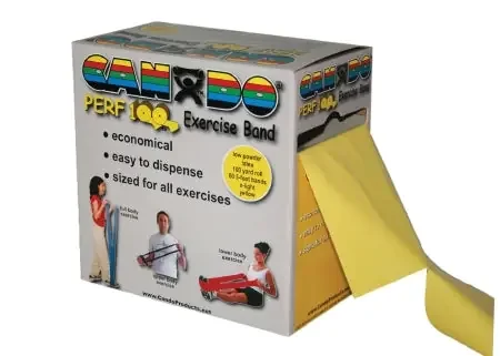 Fabrication Enterprises CanDo Perf 100 Exercise Resistance Band Yellow 100 Yard X-Light Resistance – 1202288