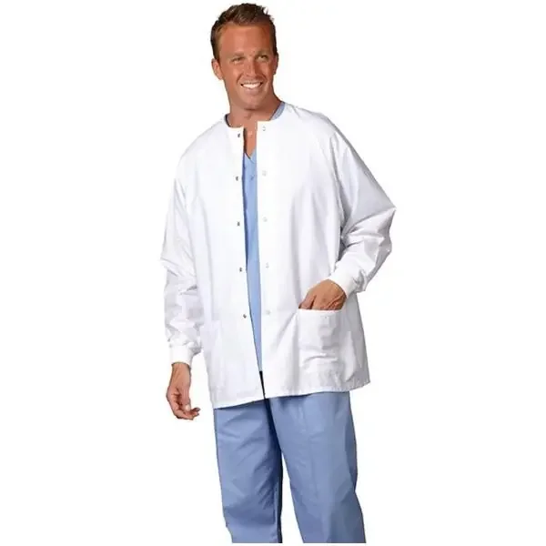 Fashion Seal Jacket Warm-Up 65% Polyester / 35% Cotton Unisex White 2X Large 2 Pockets Ea – 7699-2XL