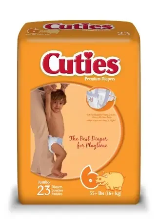 First Quality Cuties Baby Diaper Tab Closure Size 6 Disposable Heavy Absorbency – CR6001