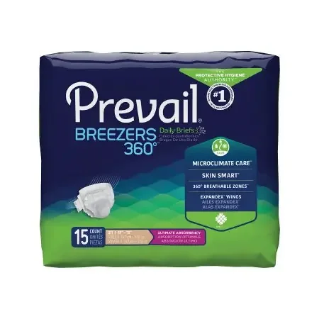 First Quality Prevail Breezers 360° Adult Incontinent Brief Tab Closure Size 3 Disposable Heavy Absorbency – PVBNG-014