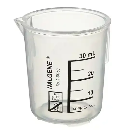 Fisher Scientific Nalgene Graduated Beaker Griffin, Low Form Polypropylene 30 mL – 0259110AA