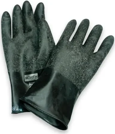 Fisher Scientific North Utility Glove Size 7 Butyl Rubber Black 11 Inch Beaded Cuff NonSterile – 113949A