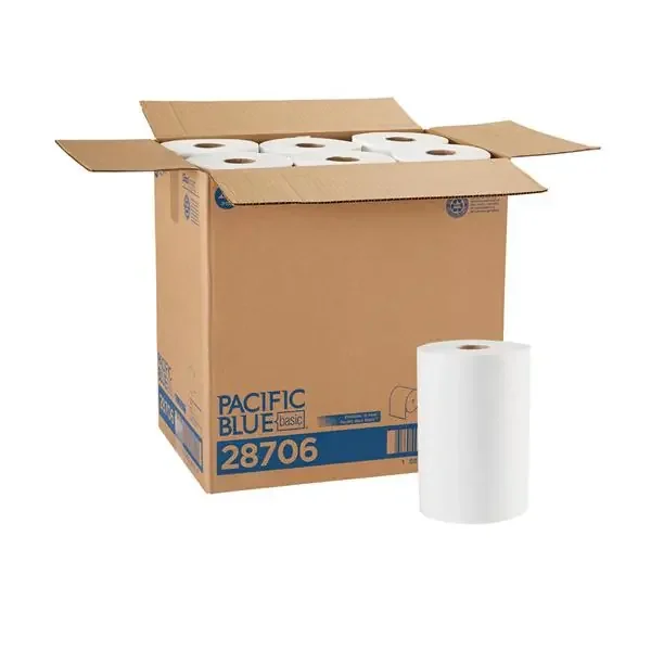 Georgia Pacific Towel Roll Hard Pacific Blue Basic 40% Recycled Fiber 7.87X350 White 12Rl/Ca – 28706