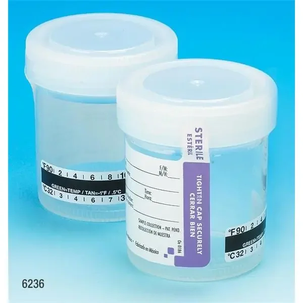 Globe Scientific Urine Specimen Container 90Ml Polypropylene Sterile 300/Ca – 6236