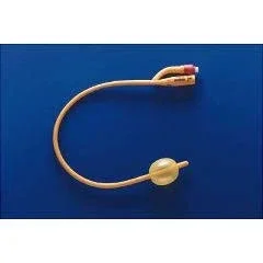 Gold 2-way Silicone-coated Foley Catheter 24 Fr 30 Cc