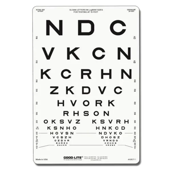 Good-Lite Co Chart Sloan Letter 10‘ Ea – 600711