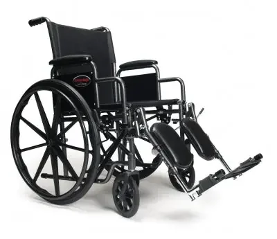 Graham-Field Advantage Wheelchair Heavy Duty Full Length Arm Padded Arm Style Mag Wheel Black 18 Inch Seat Width 250 lbs. Weight Capacity – 3H010110