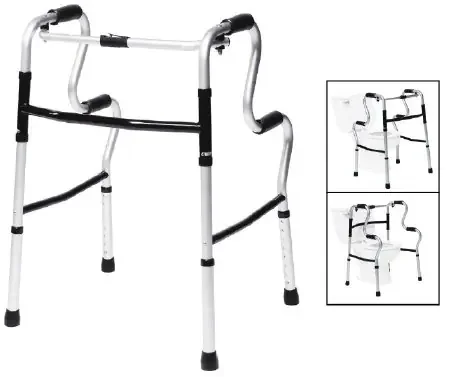 Graham-Field Lumex UpRise Onyx Single Release Walker Adjustable Height Aluminum Frame 400 lbs. Weight Capacity 32 to 39 Inch Height – 700175C-2