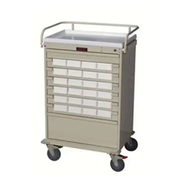 Harloff Manufacturing Cart Medication Value Line 44-3/4X29-1/2X22-1/2 5″ Swivel Casters Ky Lk Ea – VLT24BIN5