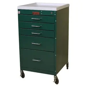 Harloff Mini-Line Treatment Cart Steel 18 X 33.75 X 18 Inch 5 Drawers Navy Blue – 3145K