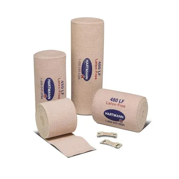 Hartmann USA Bandage 4″X5Yd Stretch Cotton/Elastic Clip Closure Tan Lf Non-Sterile 10/Pk, 6 Pk/Ca – 39400000