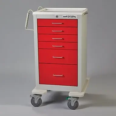 Health Care Logistics Crash Jr. Cart Steel, ABS Plastic Top, Polycarbonate Bumpers 24-1/2 X 26 X 42-3/8 Inch 6 Drawers – WAT-4
