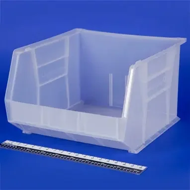 Health Care Logistics HCL Super Tough Storage Bin Semi-Clear Industrial Grade Polymers 11 X 16-1/2 X 18 Inch – 1438C